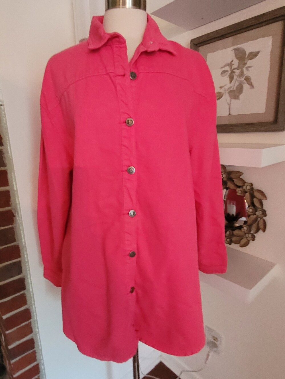 Nasty Gal Pink Button Up Denim Dress Size 8